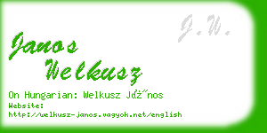 janos welkusz business card